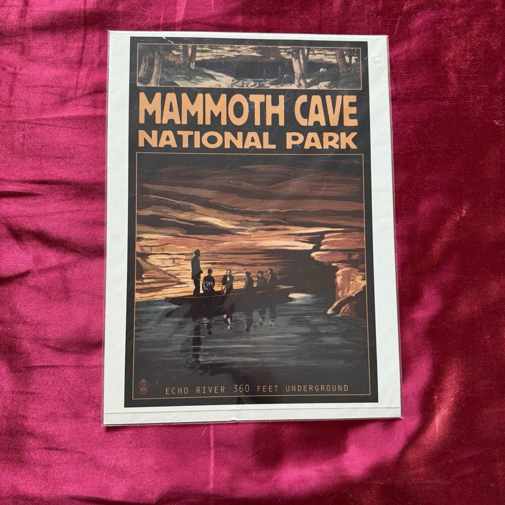 Echo Underground River Mammoth Cave Vintage Poster Travel Tourism 9x12